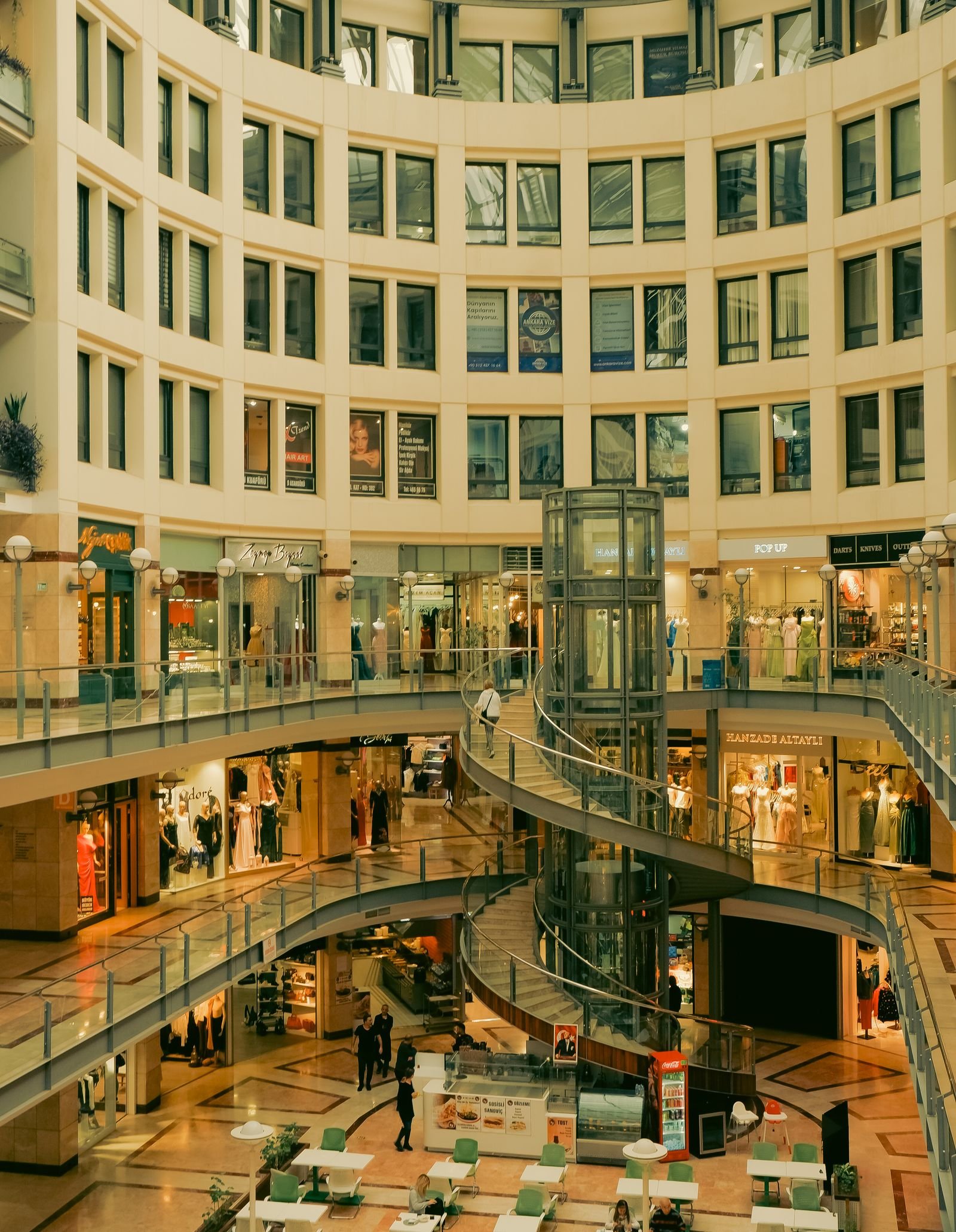 Multi-level retail galleria interior