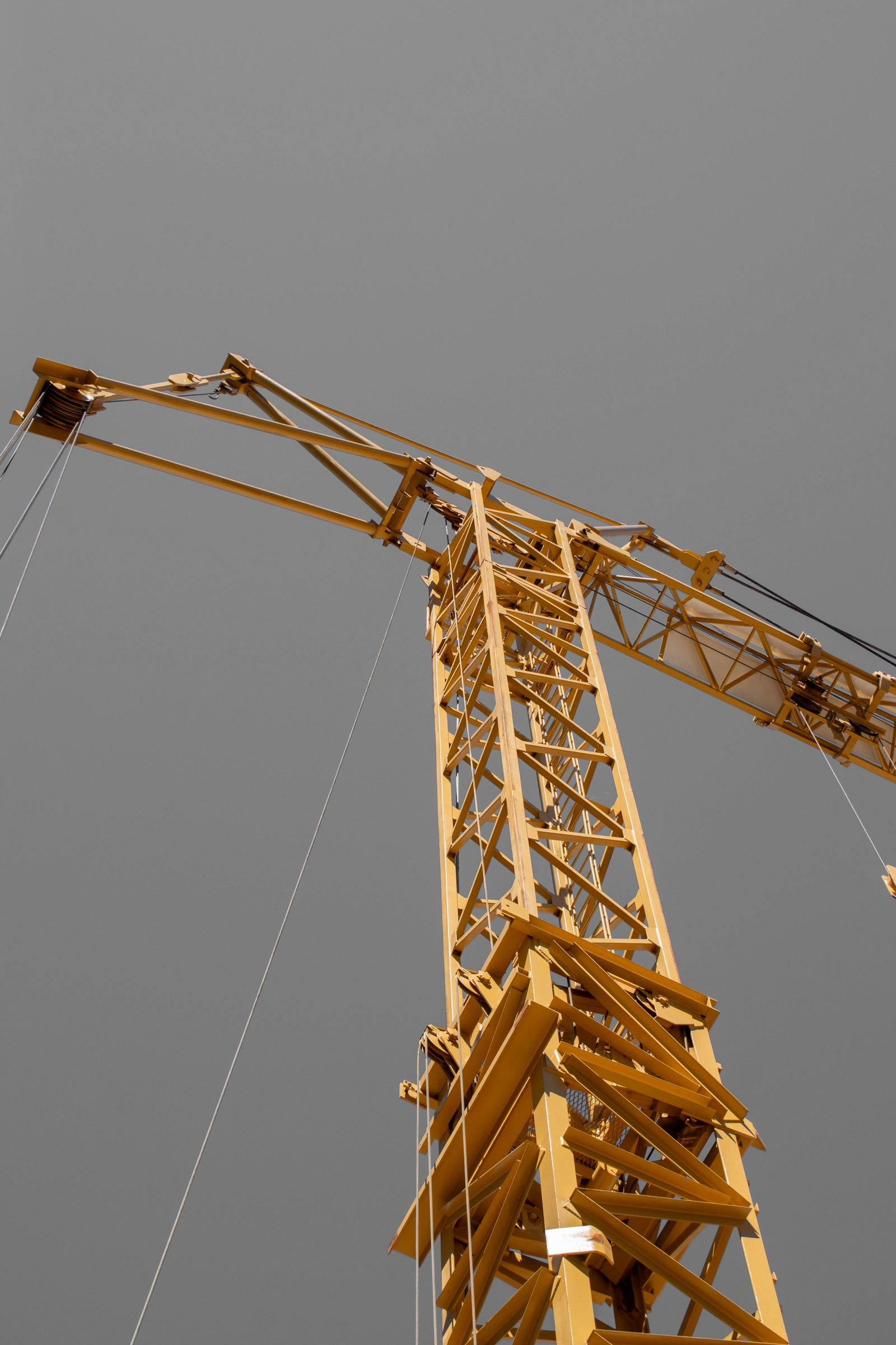 Tower crane above a construction site