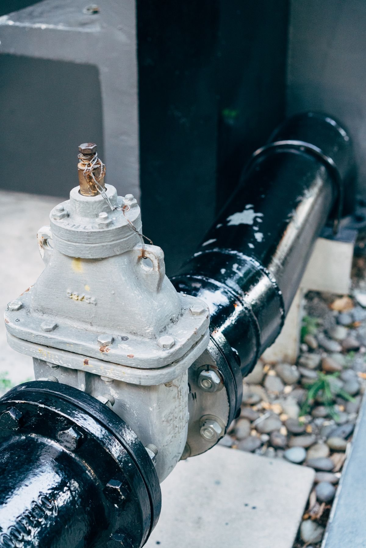 Industrial valve on a water line